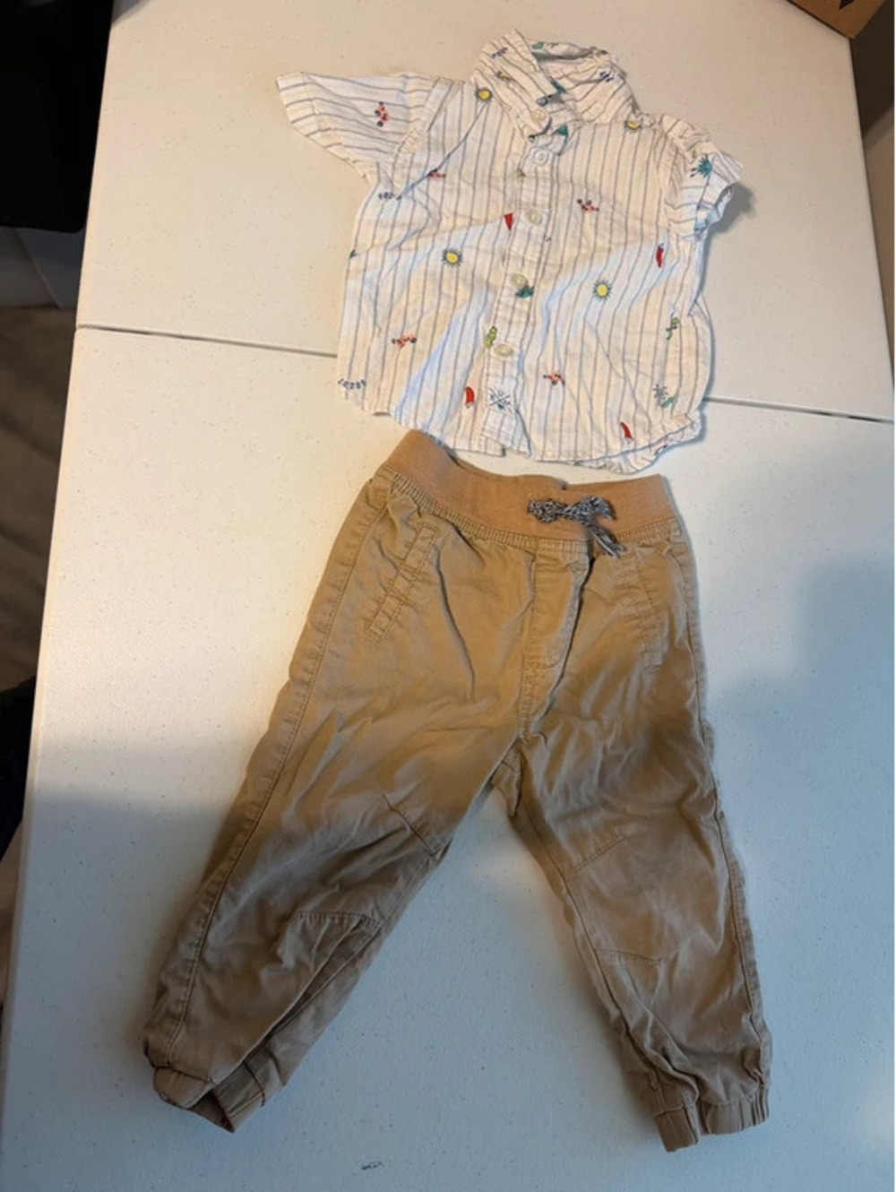 Baby B.U.M. Shirt and Cat & Jack Pants Set, Size 12M